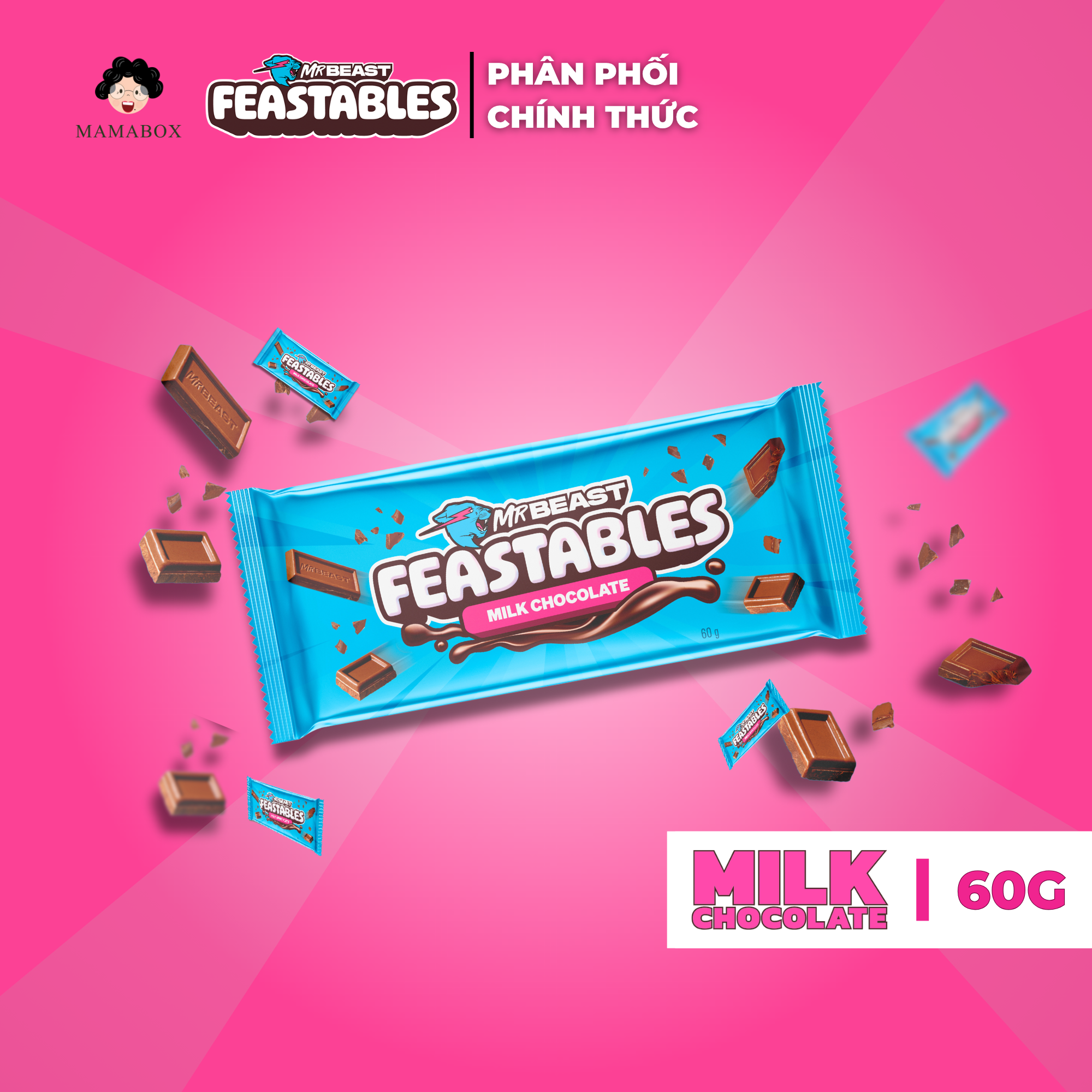 [Chính Hãng] Feastables MrBeast Socola Vị Bỏng Gạo 60g Feastables