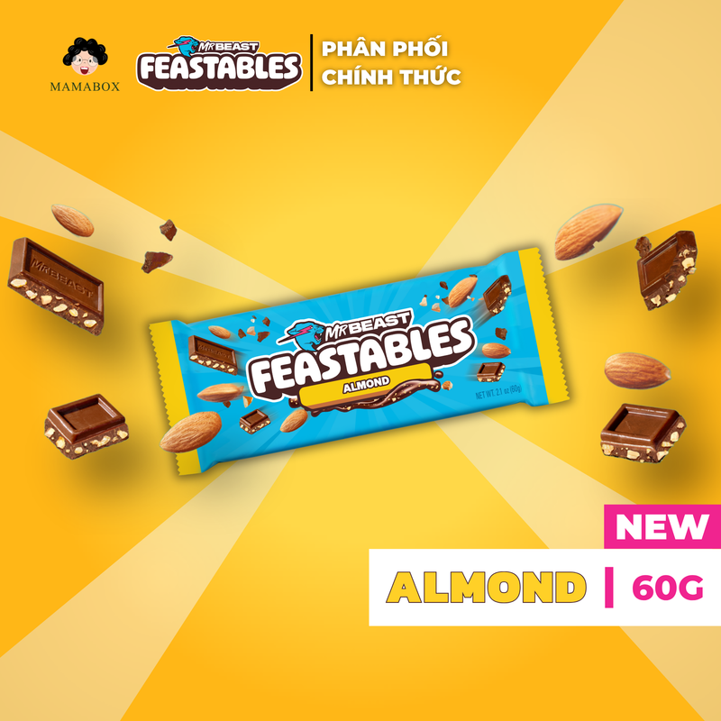 [Chính Hãng] Feastables MrBeast Socola Vị Hạnh Nhân 60g