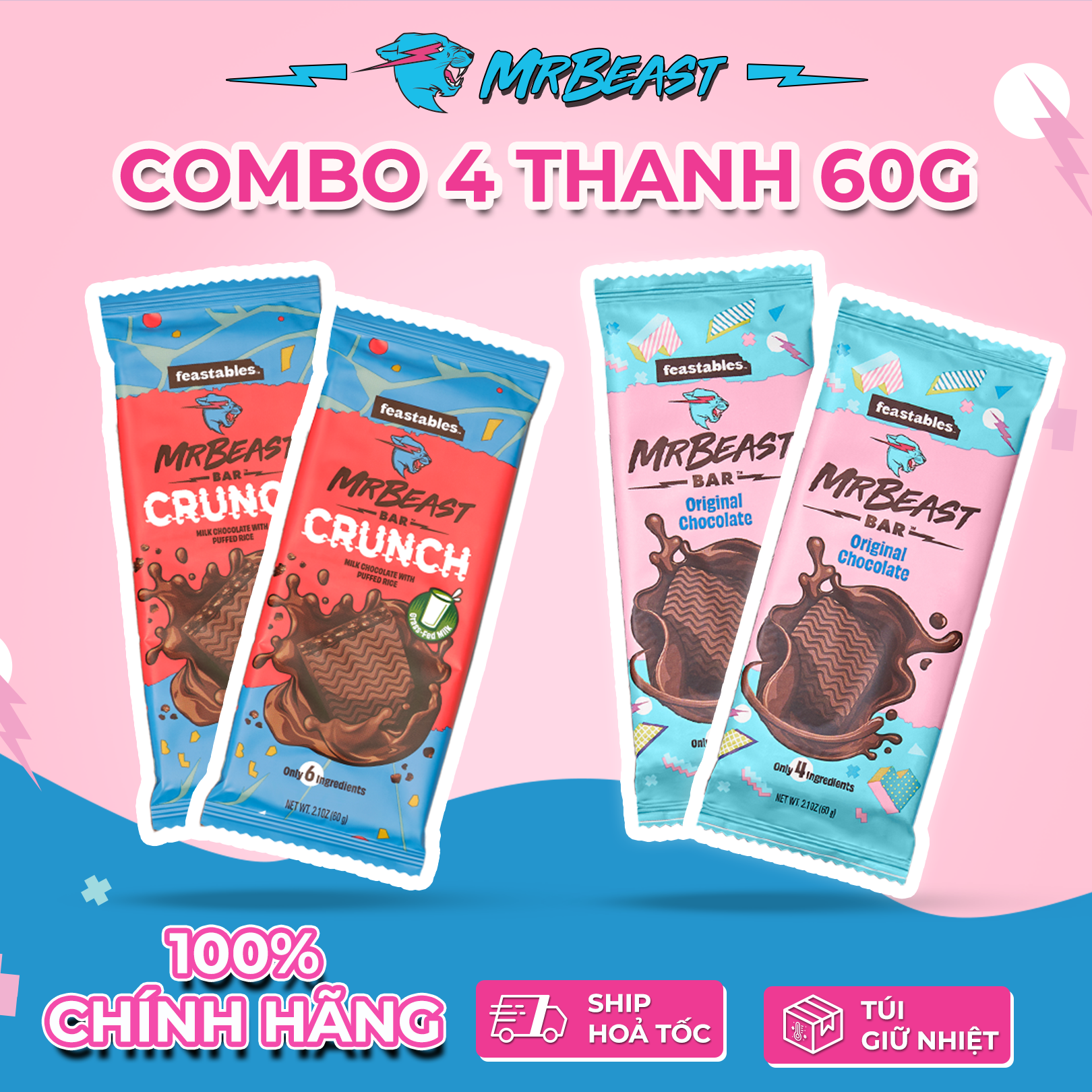 Combo 4 thanh 60g